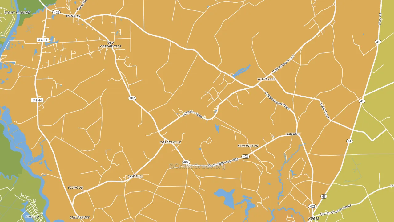 Cordesville, SC Map of Murder Rates