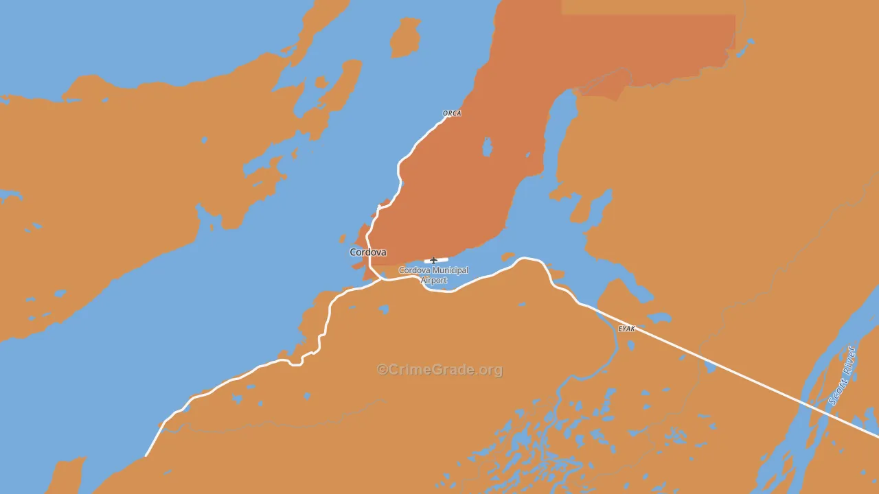 Cordova, AK Map of Murder Rates