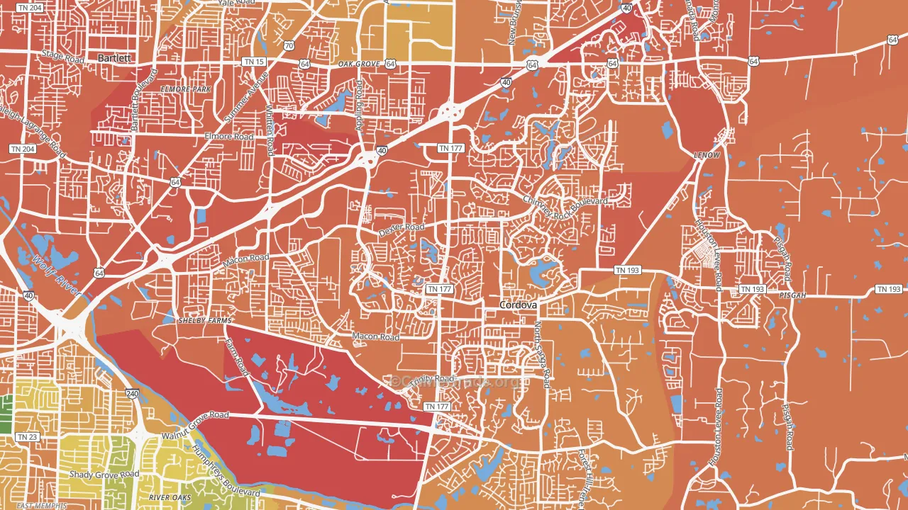 Cordova-Appling, Cordova, TN Map of Murder Rates