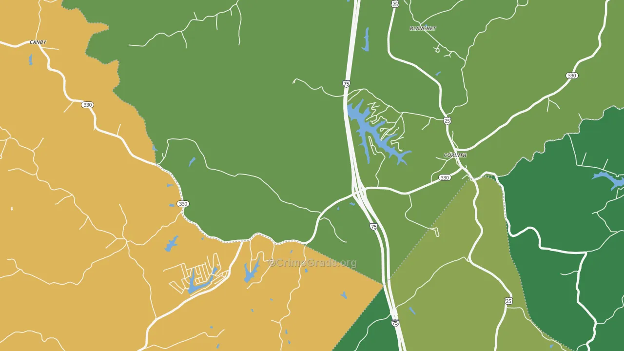 Cordova, KY Map of Murder Rates