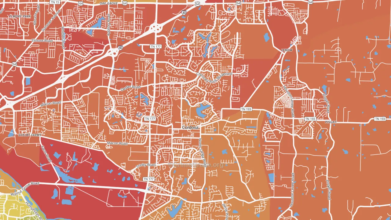 Cordova, TN Map of Murder Rates