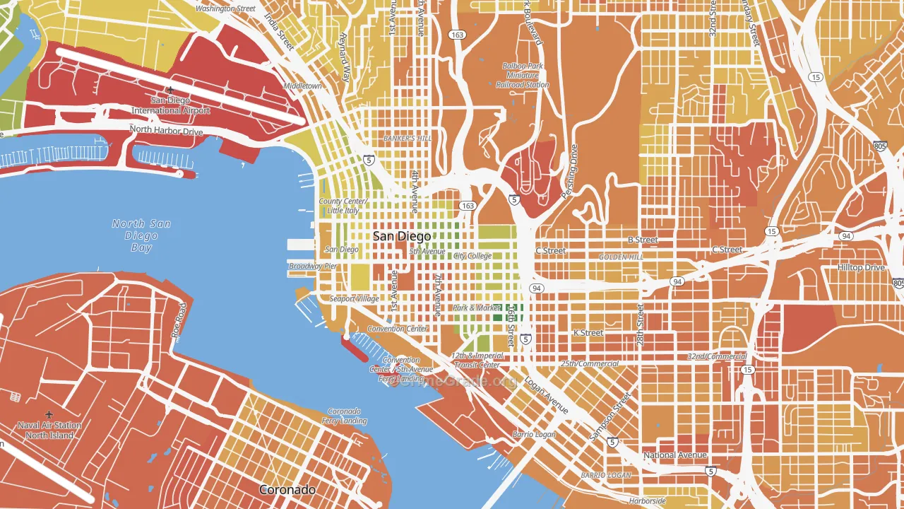 Core, San Diego, CA Map of Murder Rates