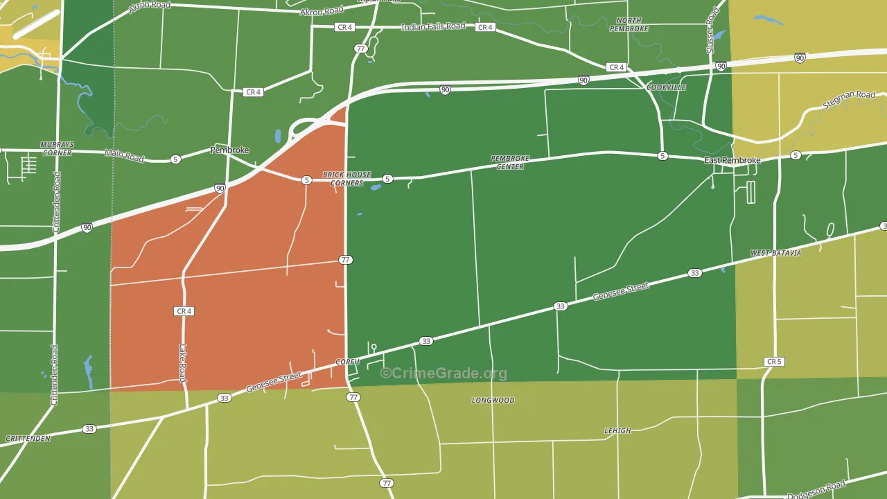 Corfu, NY Map of Murder Rates