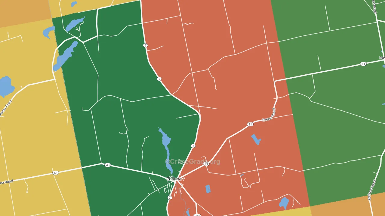 Corinna, ME Map of Murder Rates
