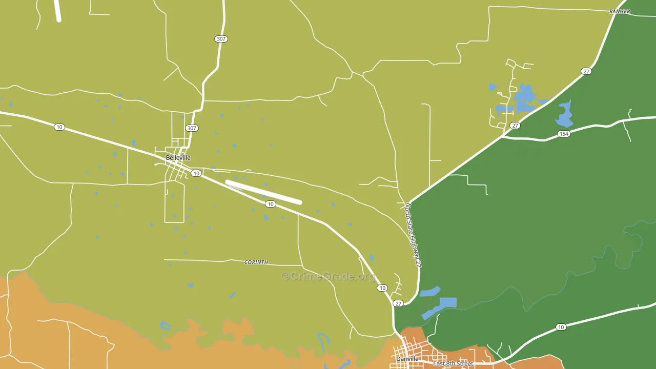 Corinth, AR Map of Murder Rates
