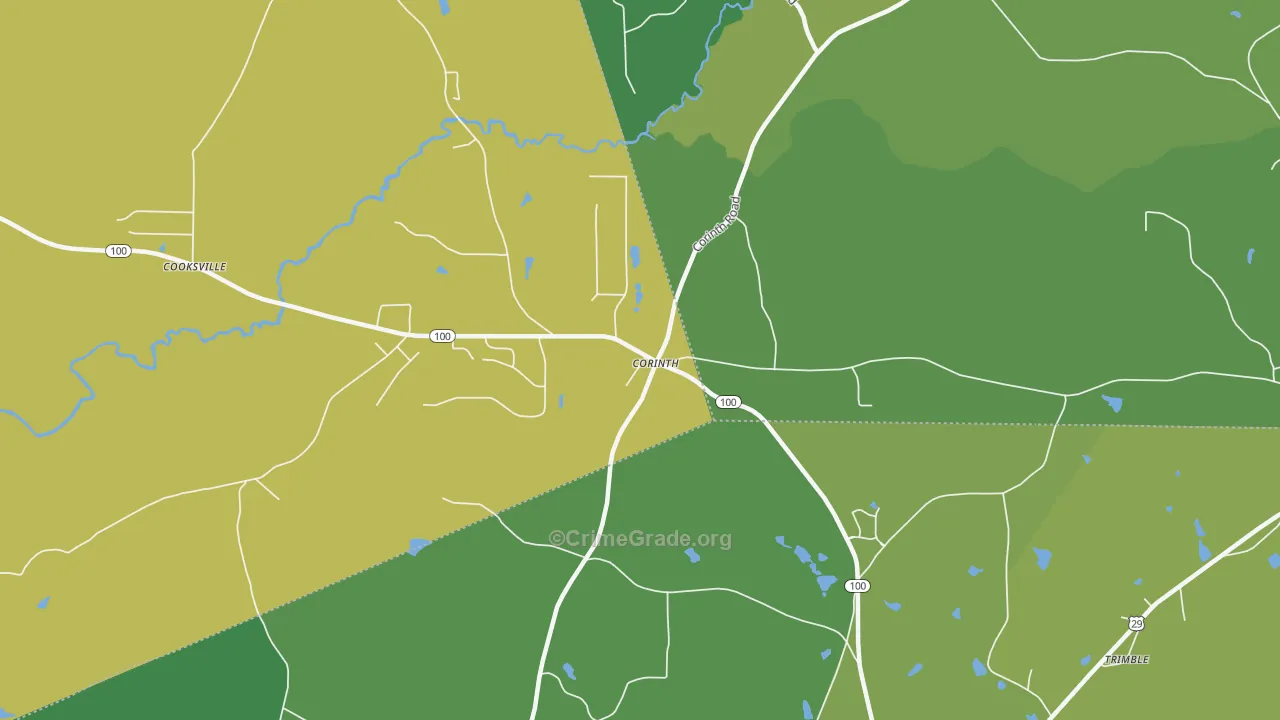 Corinth, GA Map of Murder Rates
