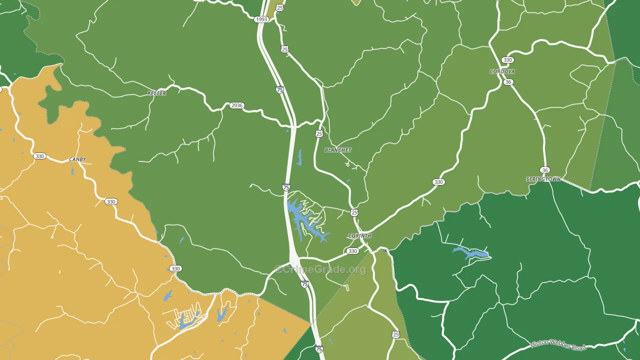 Corinth, KY Map of Murder Rates