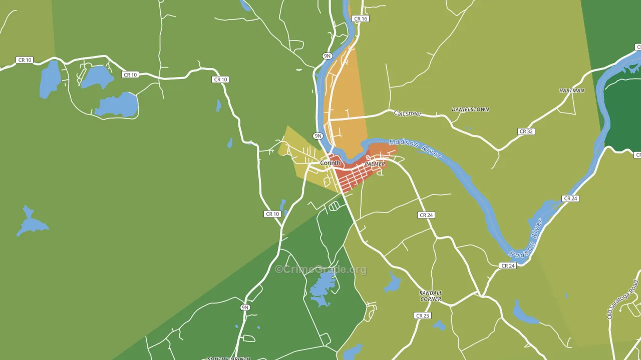 Corinth, NY Map of Murder Rates