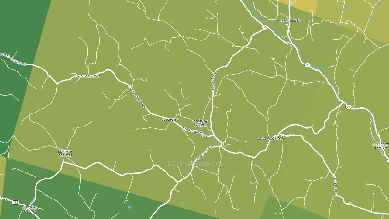 Corinth, VT Map of Murder Rates