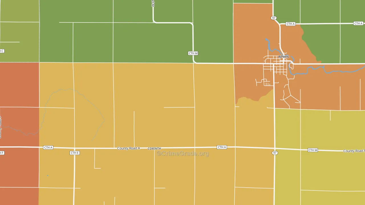Corinth, WI Map of Murder Rates