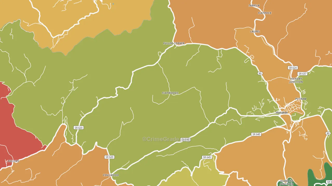 Corn Valley, VA Map of Murder Rates