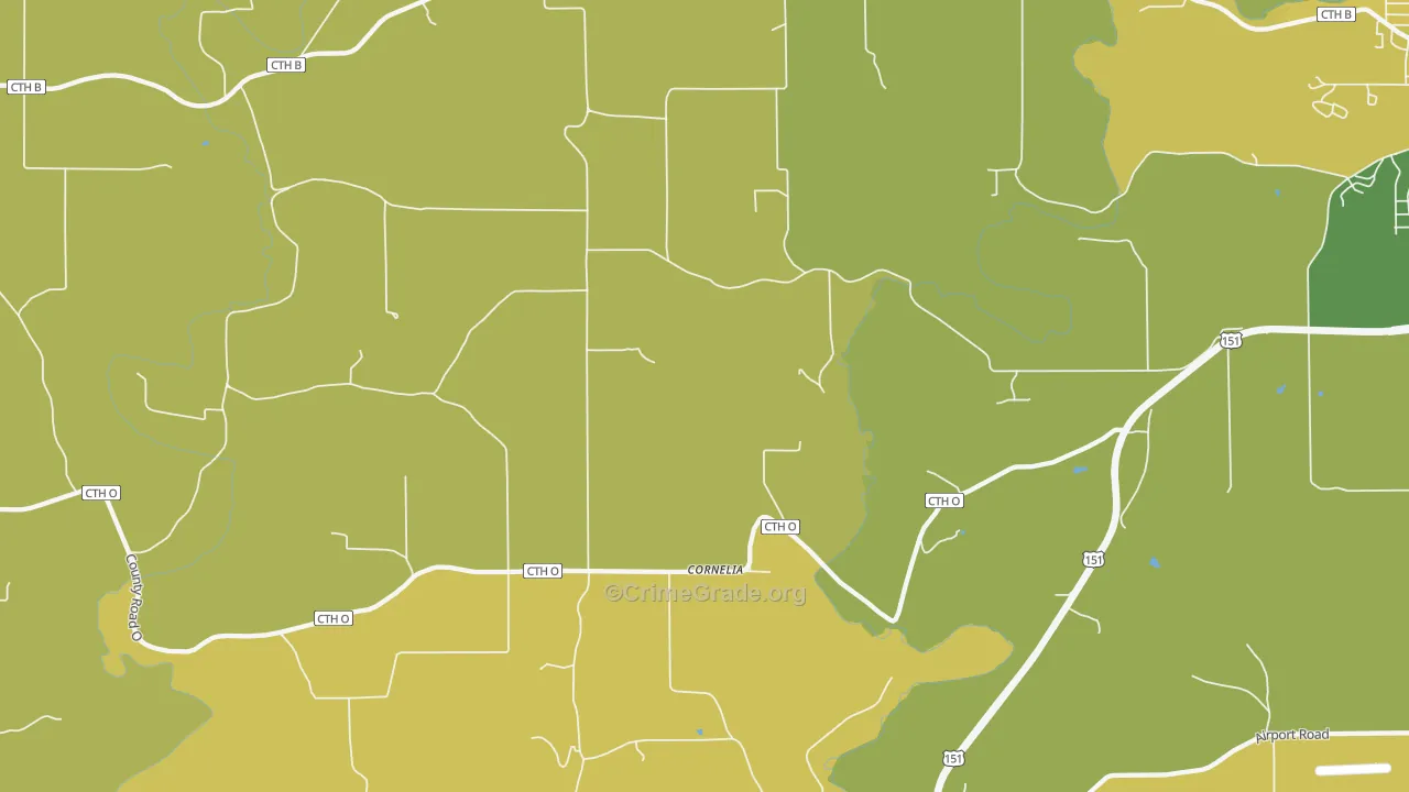 Cornelia, WI Map of Murder Rates