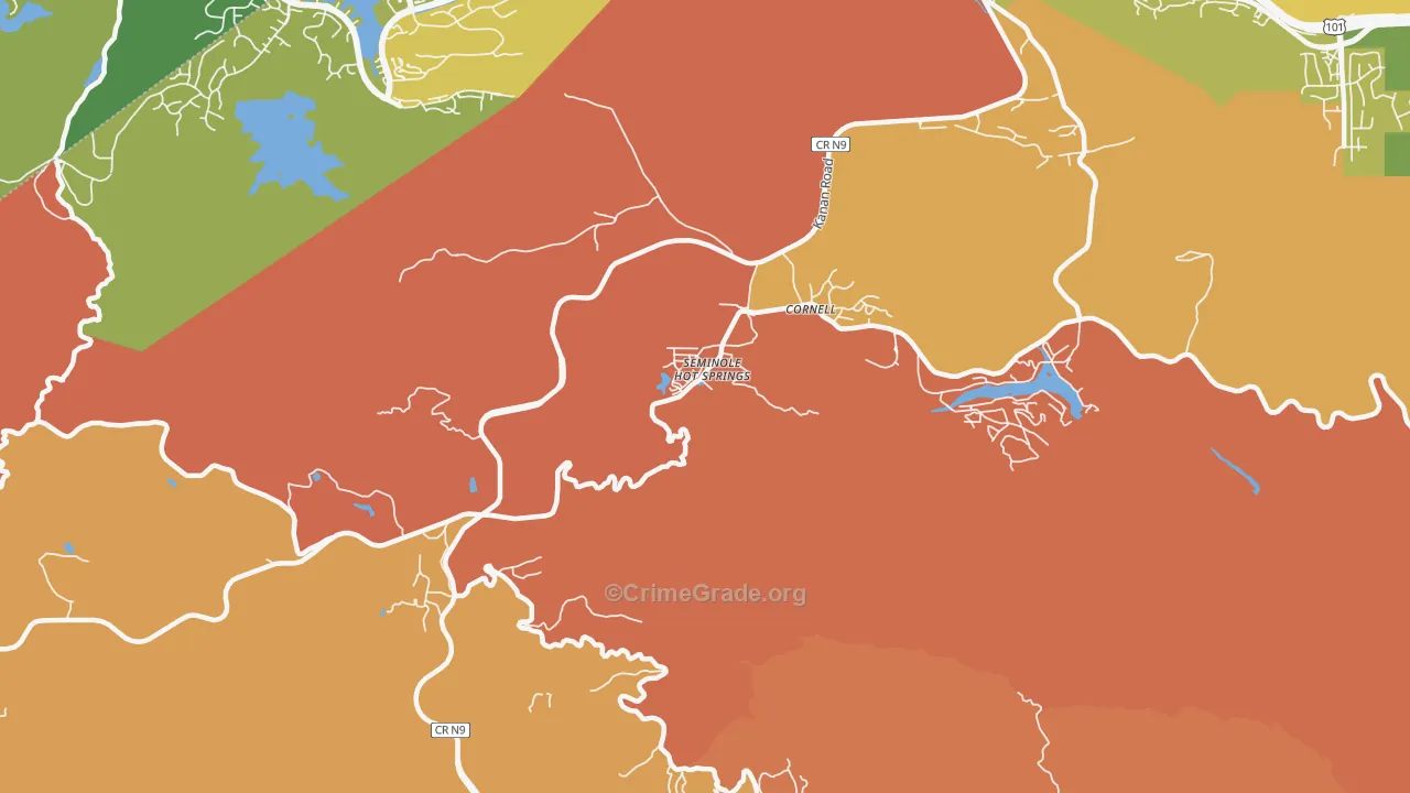 Cornell, CA Map of Murder Rates