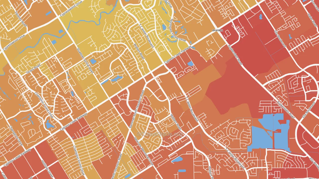 Cornerstone Village North, Houston, TX Map of Murder Rates