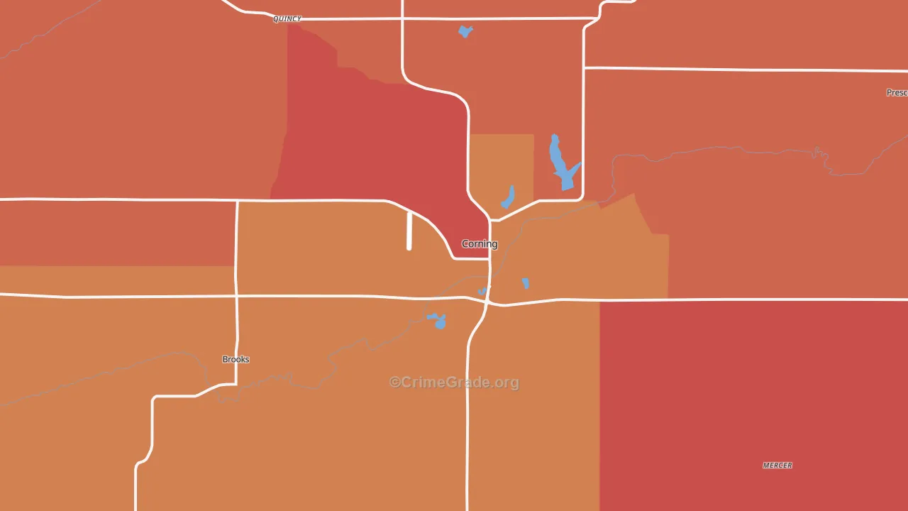 Corning, IA Map of Murder Rates