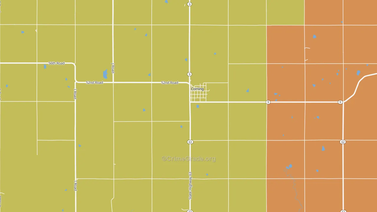Corning, KS Map of Murder Rates