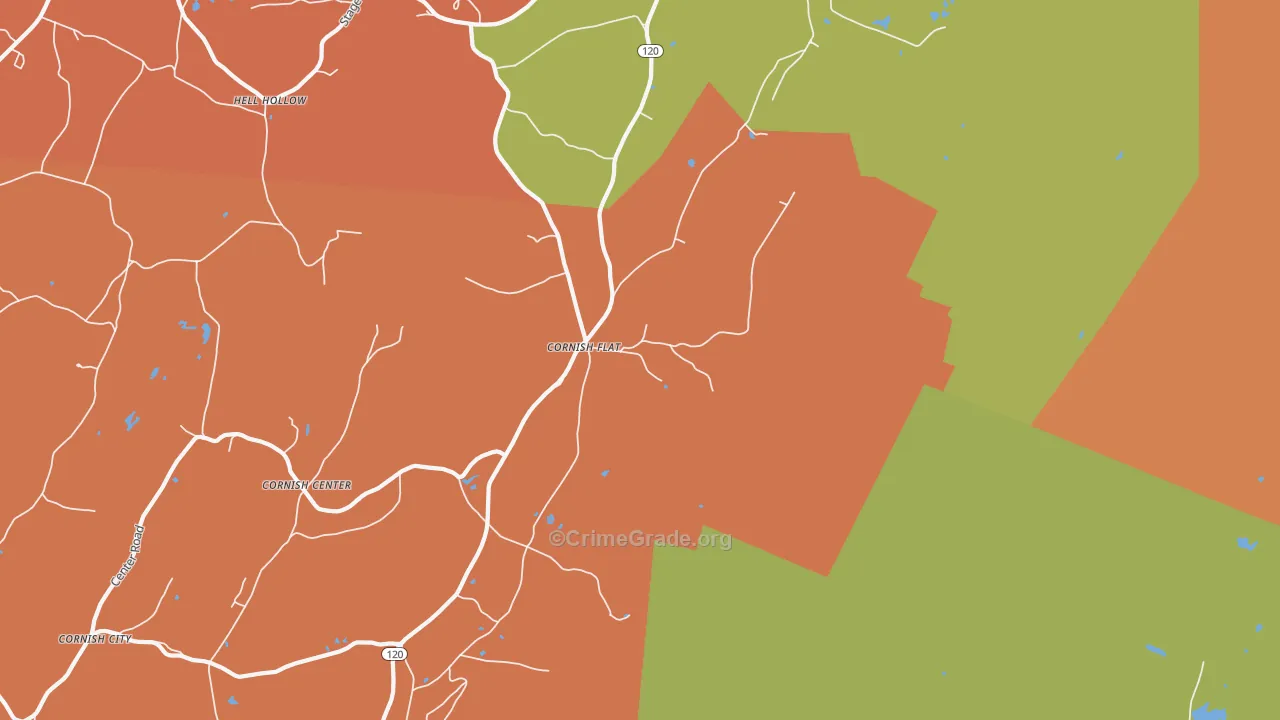 Cornish Flat, NH Map of Murder Rates