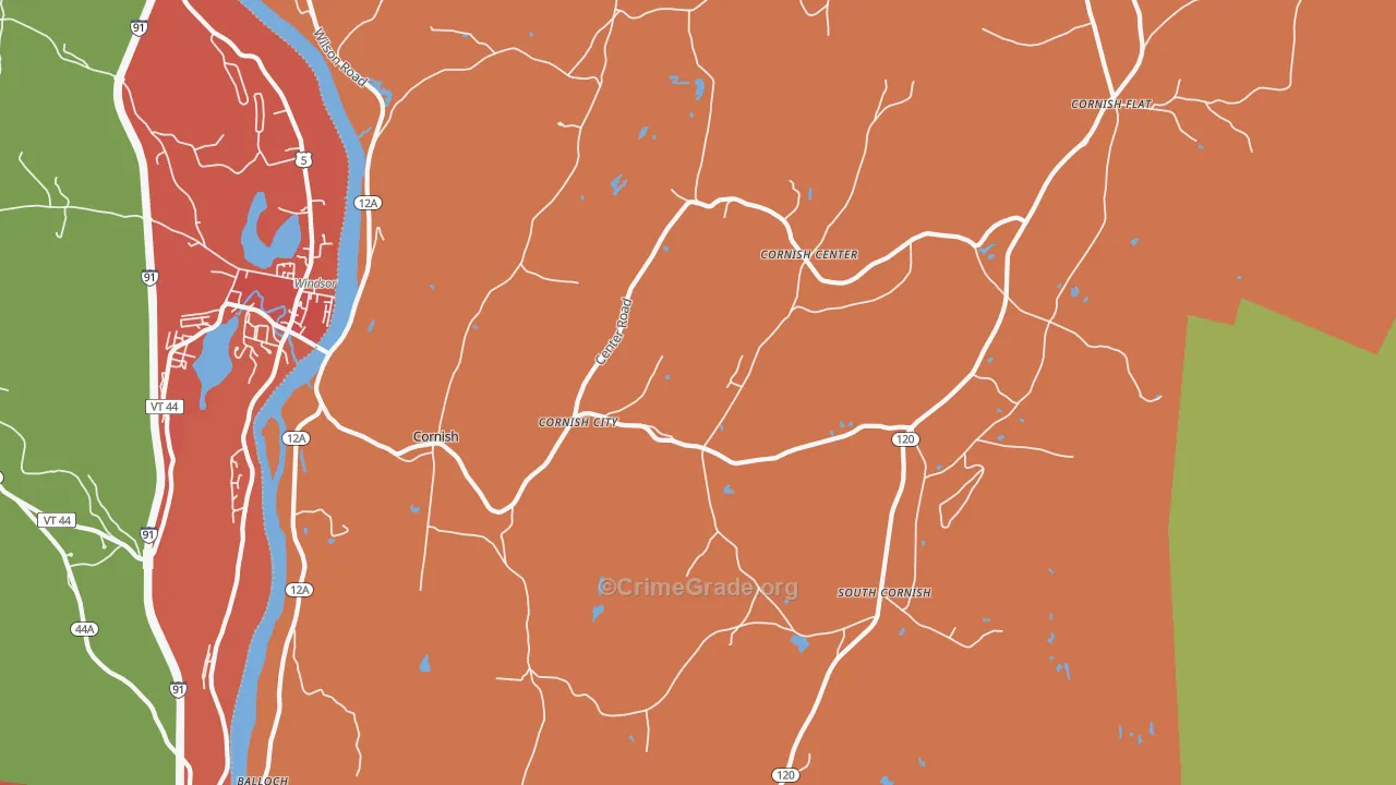 Cornish, NH Map of Murder Rates