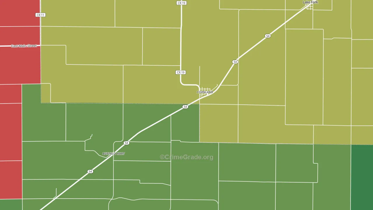 Cornland, IL Map of Murder Rates
