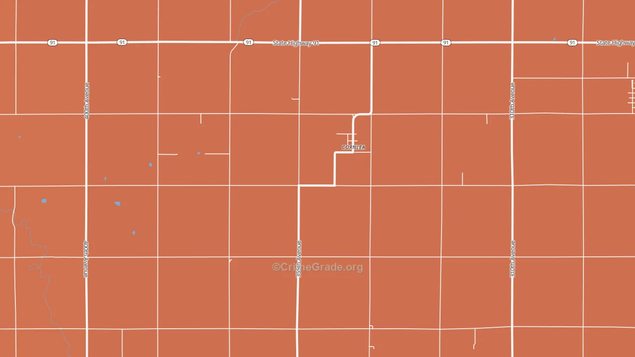 Cornlea, NE Map of Murder Rates
