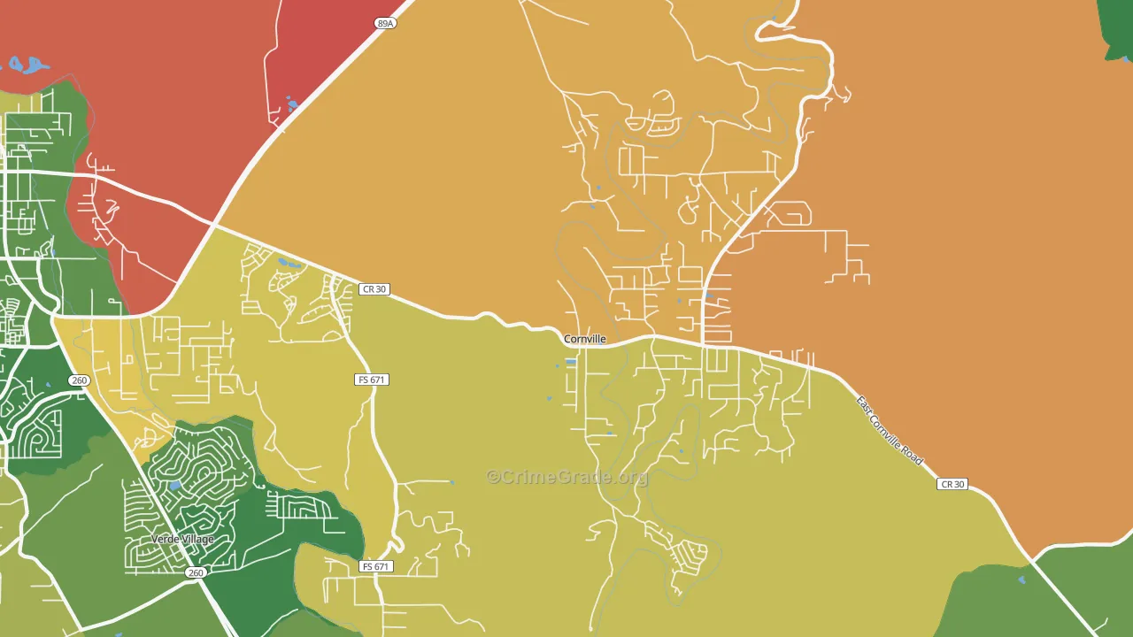 Cornville, AZ Map of Murder Rates