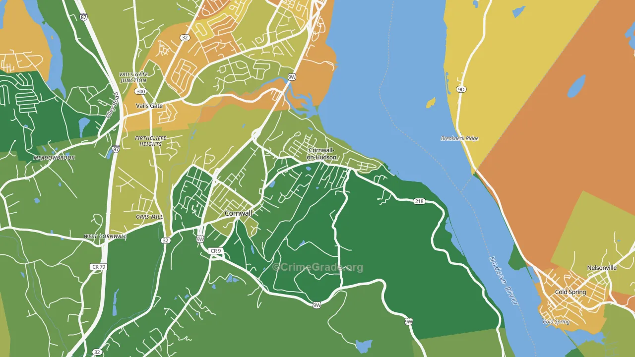 Cornwall On Hudson, NY Map of Murder Rates