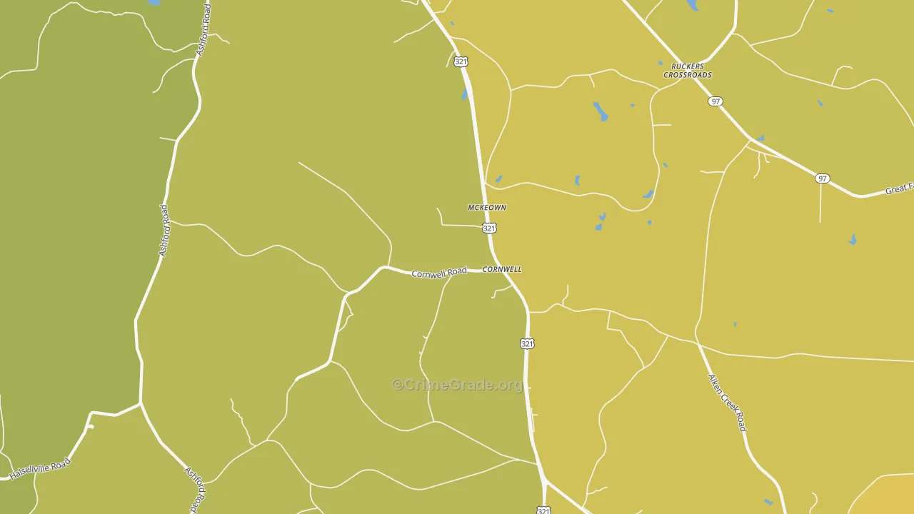 Cornwell, SC Map of Murder Rates
