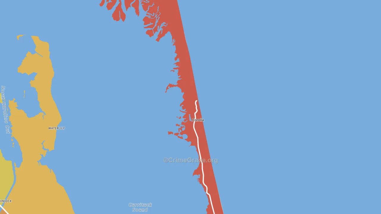 Corolla, NC Map of Murder Rates