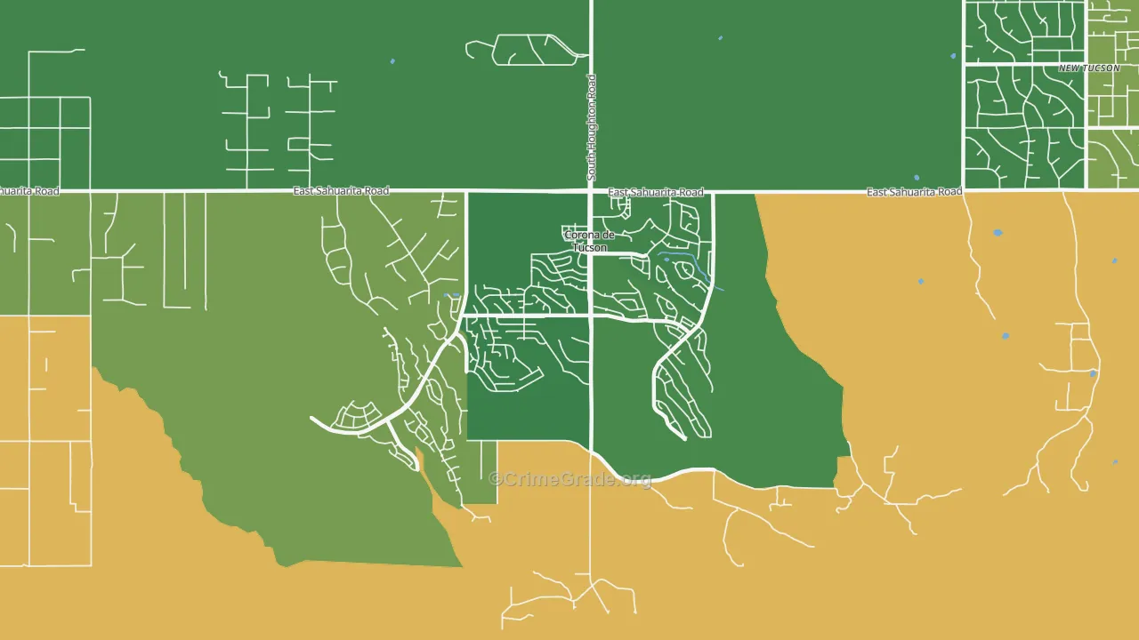 Corona de Tucson, AZ Map of Murder Rates