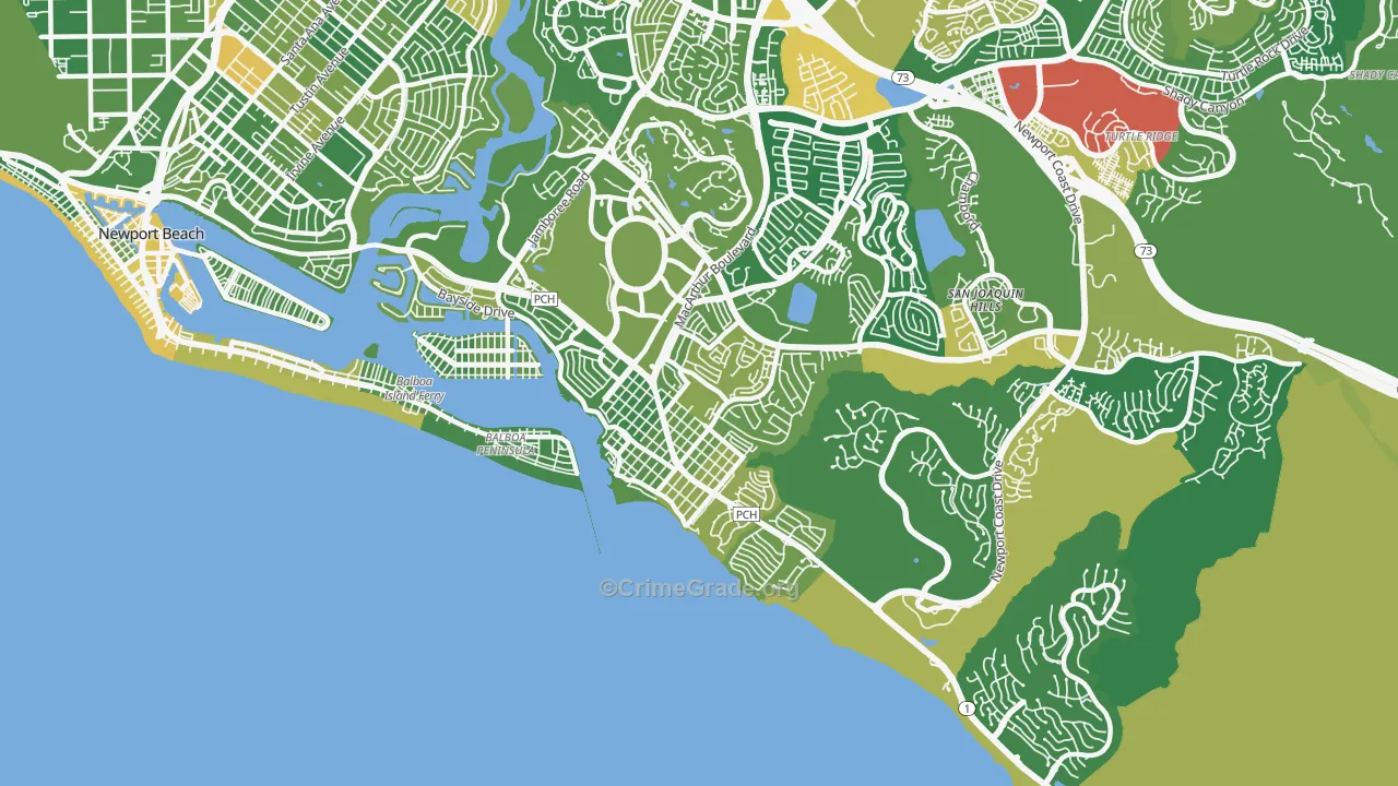 Corona Del Mar, CA Map of Murder Rates