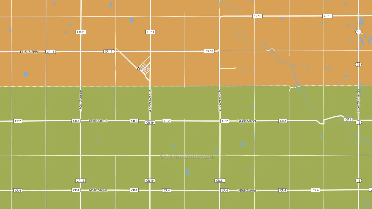 Corona, SD Map of Murder Rates