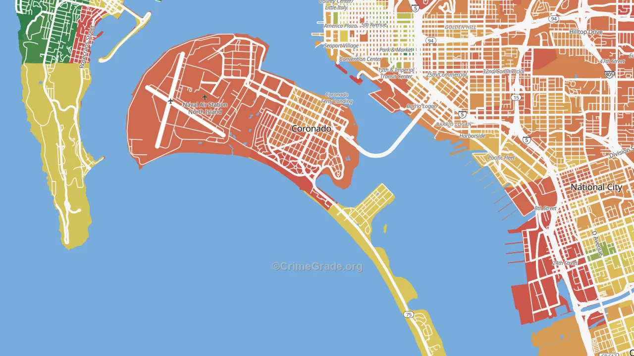 Coronado, CA Map of Murder Rates