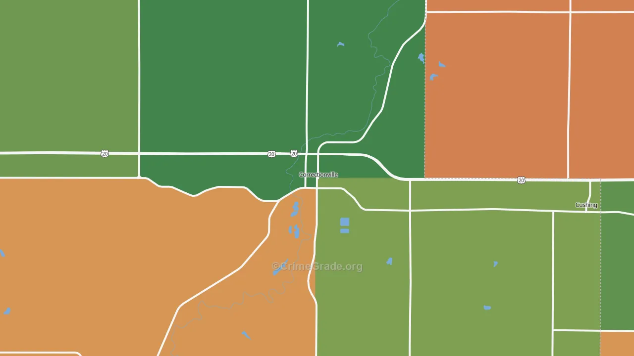Correctionville, IA Map of Murder Rates