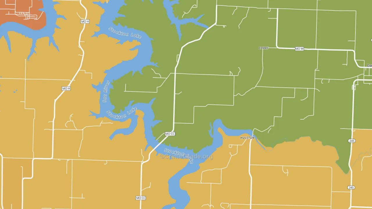 Corry, MO Map of Murder Rates
