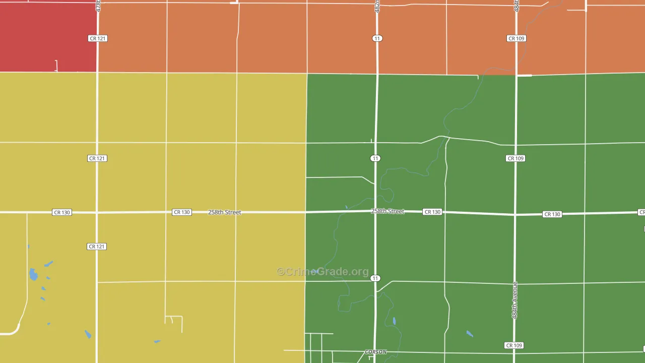 Corson, SD Map of Murder Rates