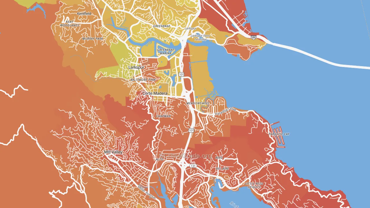 Corte Madera, CA Map of Murder Rates