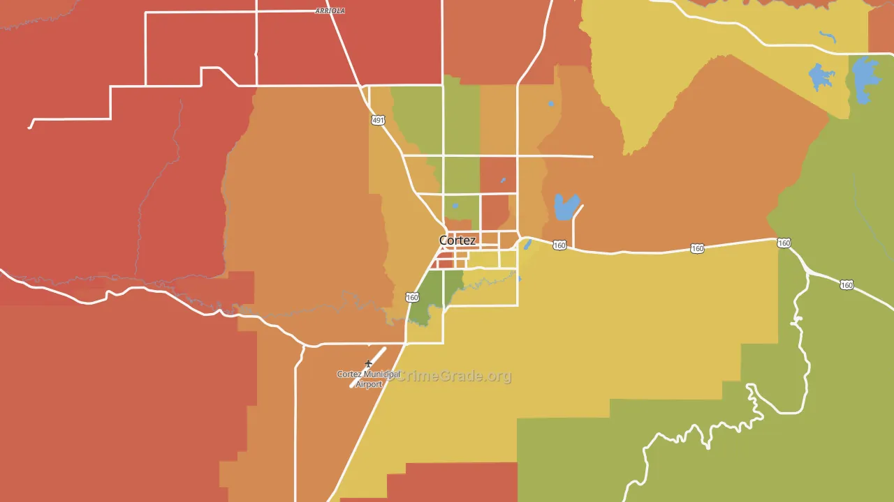 Cortez, CO Map of Murder Rates