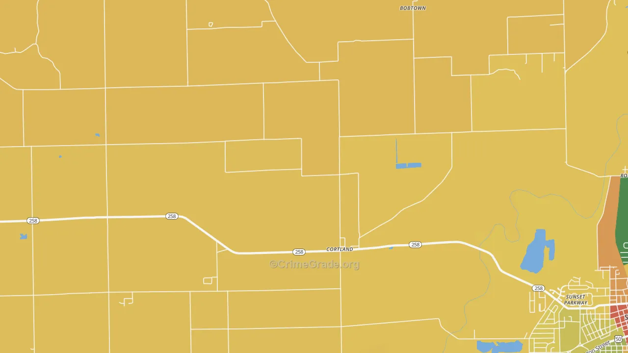 Cortland, IN Map of Murder Rates