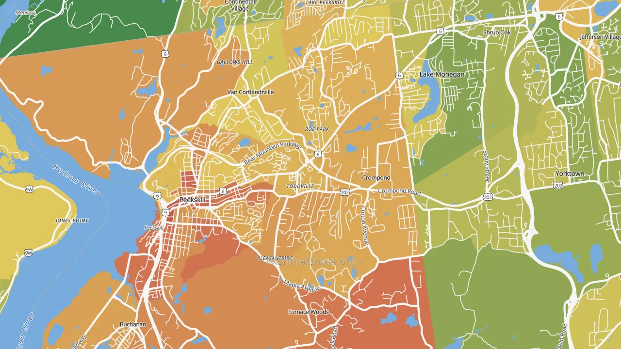 Cortlandt Manor, NY Map of Murder Rates