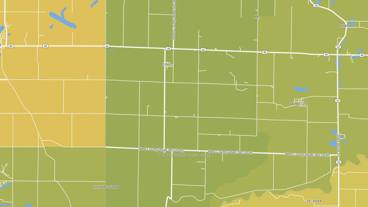 Cory, IN Map of Murder Rates