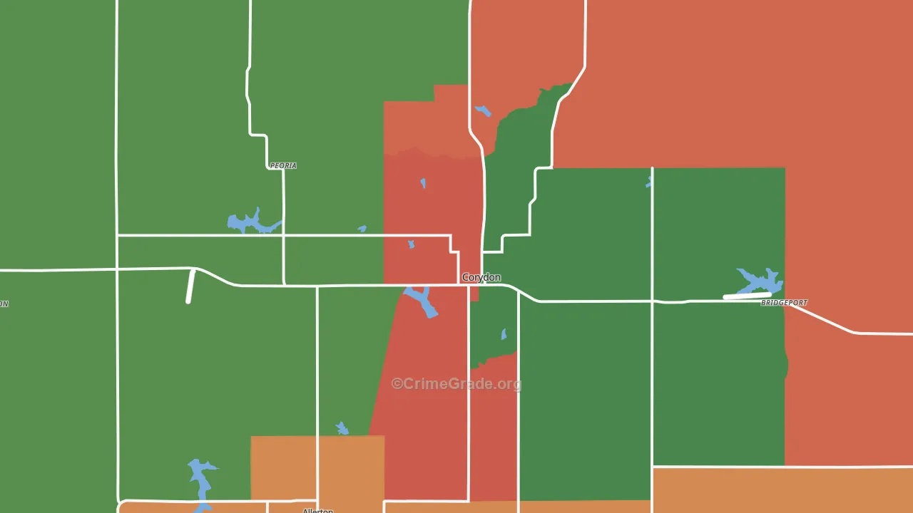 Corydon, IA Map of Murder Rates