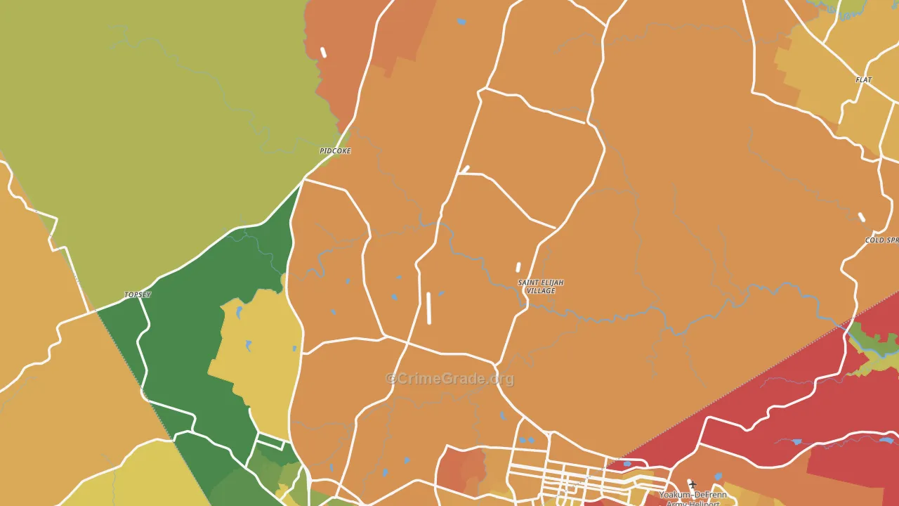 Coryell County, TX Map of Murder Rates