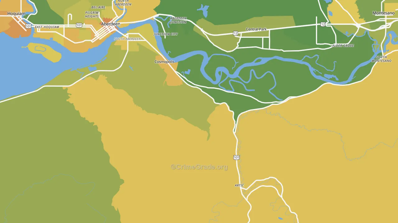 Cosmopolis, WA Map of Murder Rates