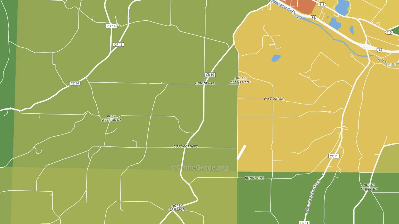 Coss Corners, NY Map of Murder Rates