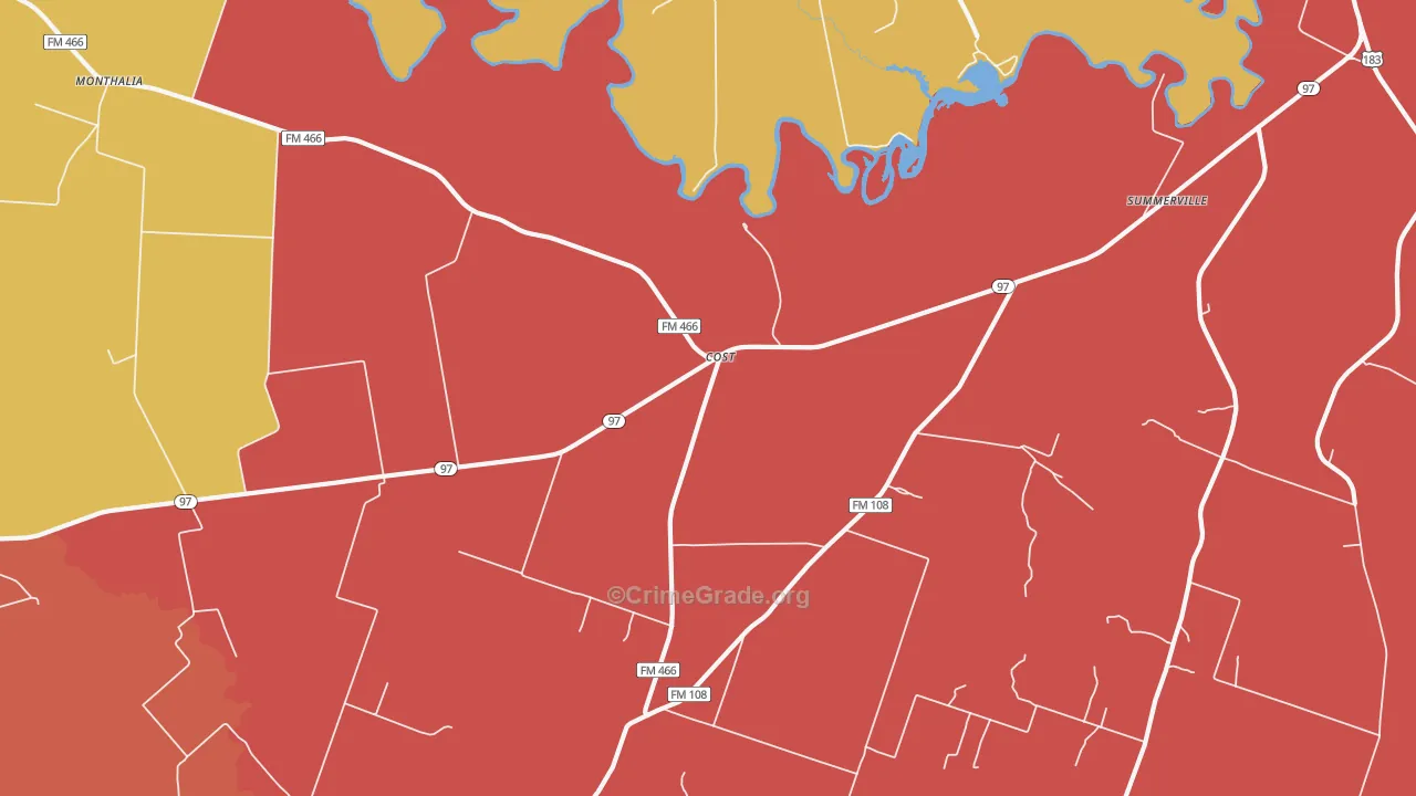 Cost, TX Map of Murder Rates