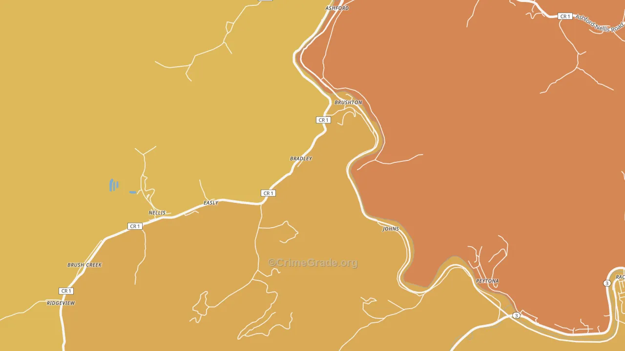 Costa, WV Map of Murder Rates