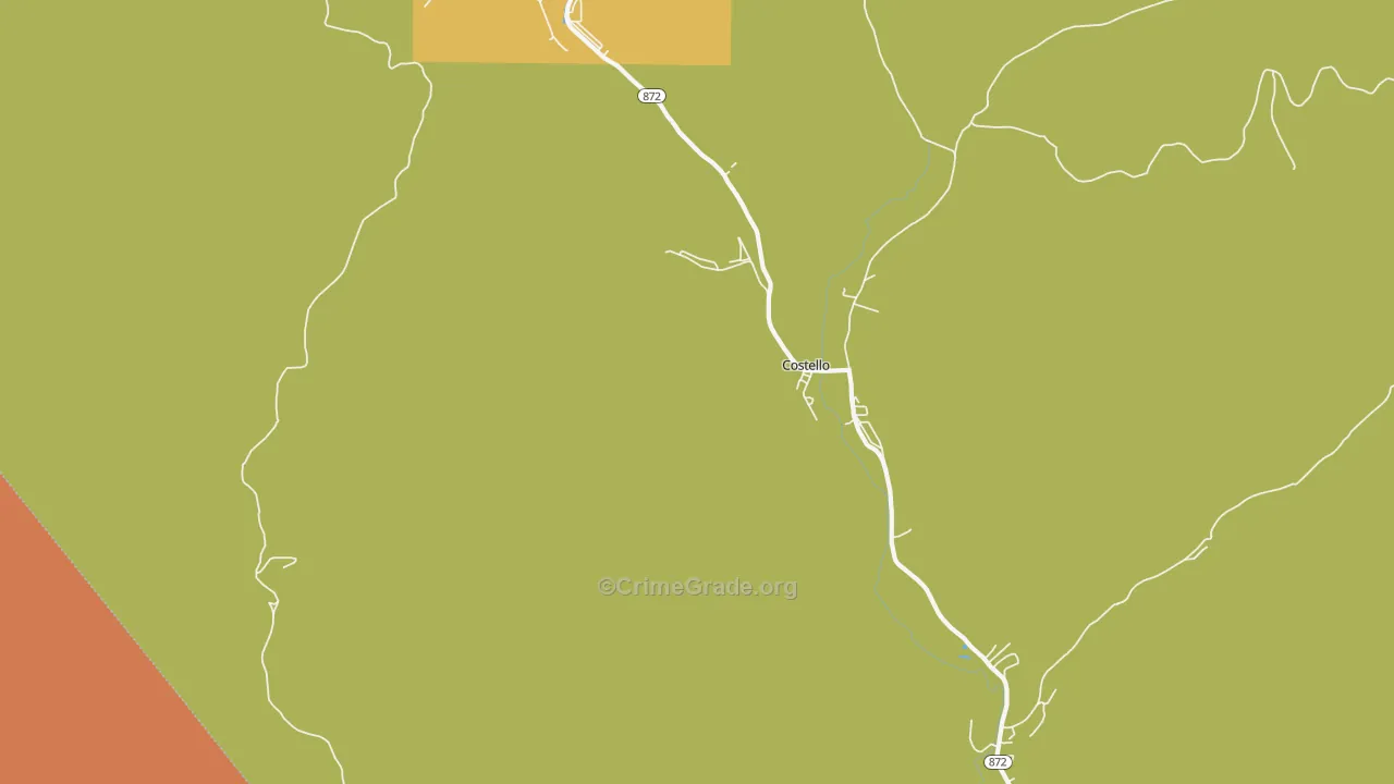 Costello, PA Map of Murder Rates