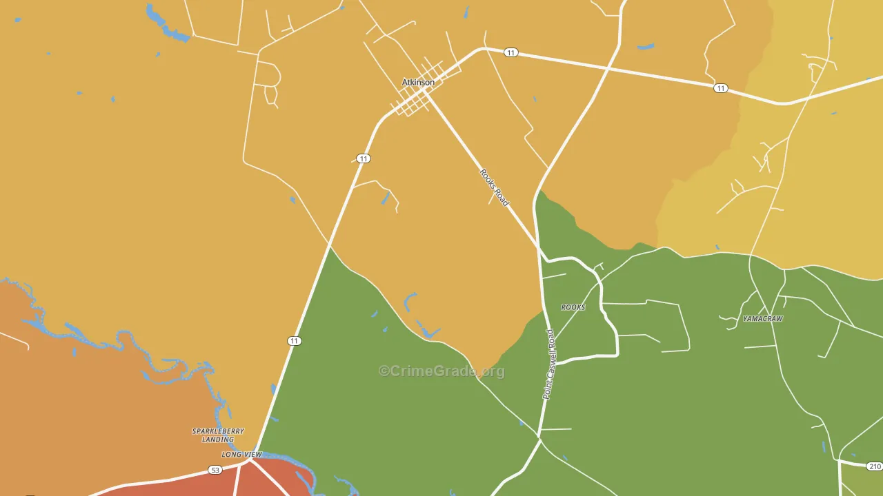 Costin, NC Map of Murder Rates