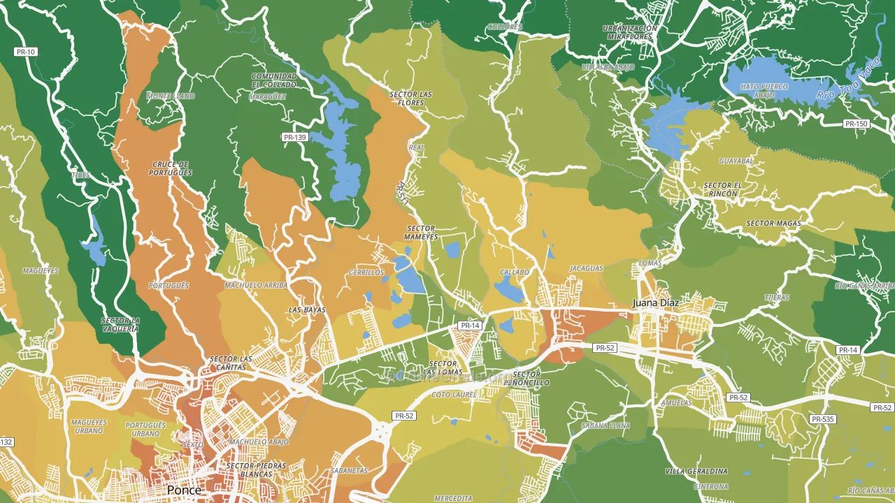 Coto Laurel, PR Map of Murder Rates