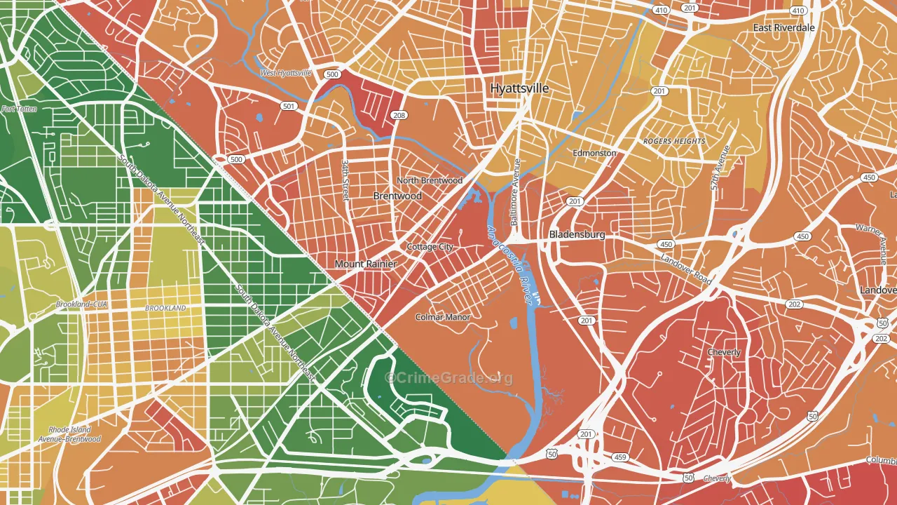 Cottage City, MD Map of Murder Rates